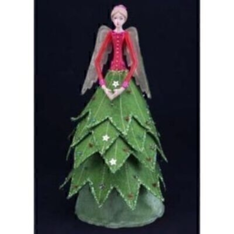 Beautiful Angelic Fairy Christmas Tree Topper by the designer Gisela Graham. Small fairy style tree topper. Would perfectly complete a traditional themed Christmas Tree. Gold wings - a red top and green felt embellished skirt. Size 17x7cm.<br><br>
If it is Christmas Tree Decorations to be sent anywhere in the UK you are after than look no further than Booker Flowers and Gifts Liverpool UK. Our Tree Decorations are specially selected from across a range of suppliers. This way we can bring you the very best of what is available in Tree Decorations.<br><br>
Gisela Graham has a great range of Angels for Christmas and for everyday. In the Christmas collections there are Christmas Tree Decorations, Christmas Tree Toppers and Christmas Candle Holders<br><br>
The Gisela Graham Christmas collection is sure to have the perfect Christmas tree topper to finish off your tree. From Faries to Stars, Traditional to quirky there really is something for everyone.<br><br>
Gisela loves Christmas Gisela Graham Limited is one of Europes leading giftware design companies. Gisela made her name designing exquisite Christmas and Easter decorations. However she has now turned her creative design skills to designing pretty things for your kitchen - home and garden. She has a massive range of over 4500 products of which Gisela is personally involved in the design and selection of. In their own words Gisela Graham Limited are about marking special occasions and celebrations. Such as Christmas - Easter - Halloween - birthday - Mothers Day - Fathers Day - Valentines Day - Weddings Christenings - Parties - New Babies. All those occasions which make life special are beautifully celebrated by Gisela Graham Limited.<br><br>
Christmas and it is her love of this occasion which made her company Gisela Graham Limited come to fruition. Every year she introduces completely new Christmas Collections with Unique Christmas decorations. Gisela Grahams Christmas ranges appeal to all ages and pockets.<br><br>
Gisela Graham is famed for her Fairies and we have many to choose from in our hand selected Christmas Fairies collection. Gisela Graham Fairies have all the charm - quality and appeal you would expect from Gisela Graham.<br><br>
Gisela Graham Christmas Decorations are second not none a really large collection of very beautiful items she is especially famous for her Fairies and Nativity. If it is really beautiful and charming Christmas Decorations you are looking for think no further than Gisela Graham.<br><br>
This Beautiful Gisela Graham Angel Fairy is the perfect tree topper to finish off your Christmas Tree. Its colour and detailing is fab choice for Traditional Christmas Decorations and the perfect topper to your Christmas tree. Remember Booker Flowers and Gifts for Gisela Graham Fairies and Angels. 
